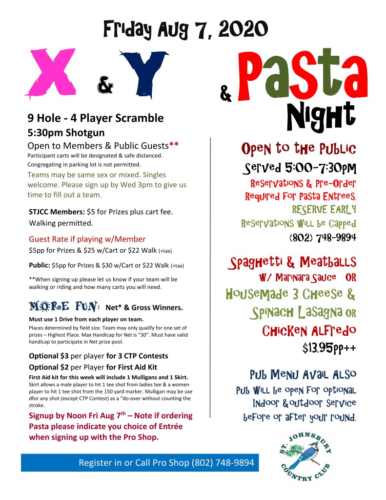 X and Y and Pasta Night